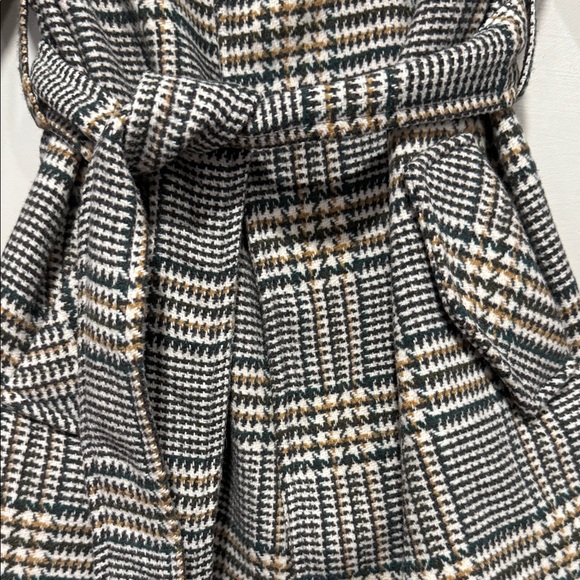 Love Tree Black and White Plaid Trench Coat - Picture 5 of 7